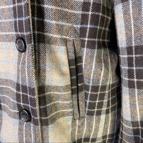 Lands End Wool Plaid Double Breasted Coat - Picture 14 of 16